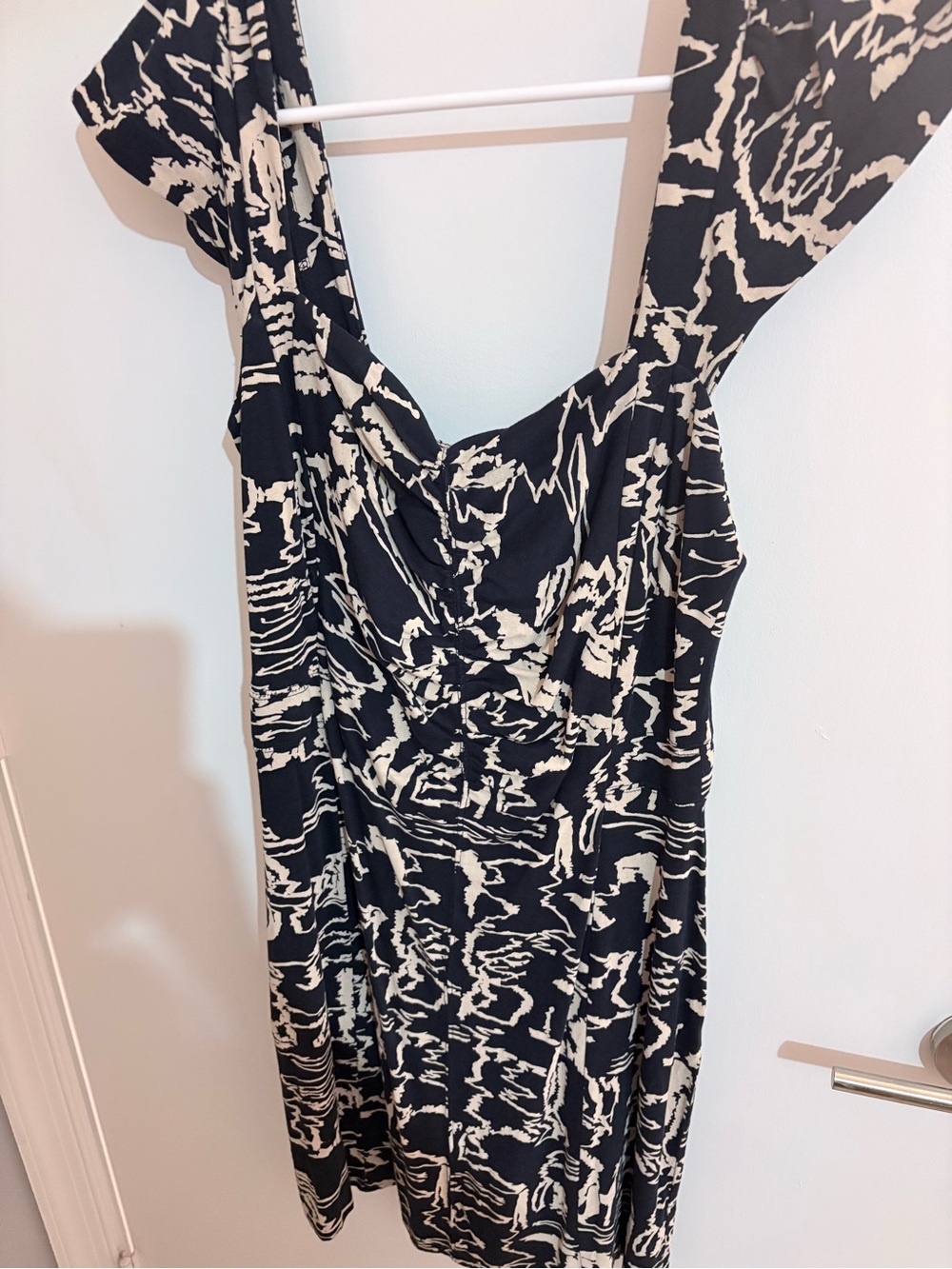 Marc By Marc Jacobs Black and Cream Abstract Midi Dress